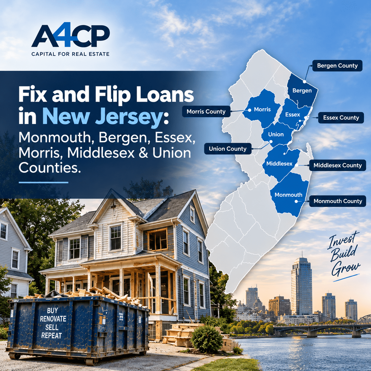 Fix and Flip Loans in New Jersey - Monmouth, Bergen, Essex, Morris, Middlesex & Union Counties